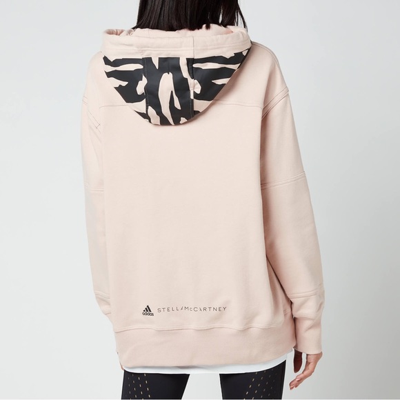 Adidas Stella Mccartney ASMC FZ Hooded Sweatshirt Zip Up Blush Black Size XS - Picture 10 of 10